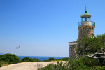 The interesting lighthouse at the cape of Skinari